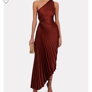A.L.C.
Delfina One-Shoulder Plissé Maxi Dress